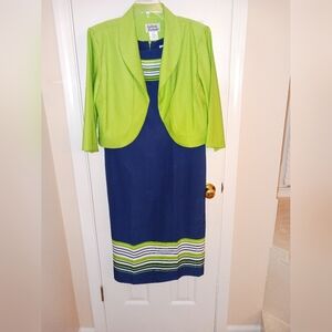 Stylish Green and Blue Women's Skirt Set